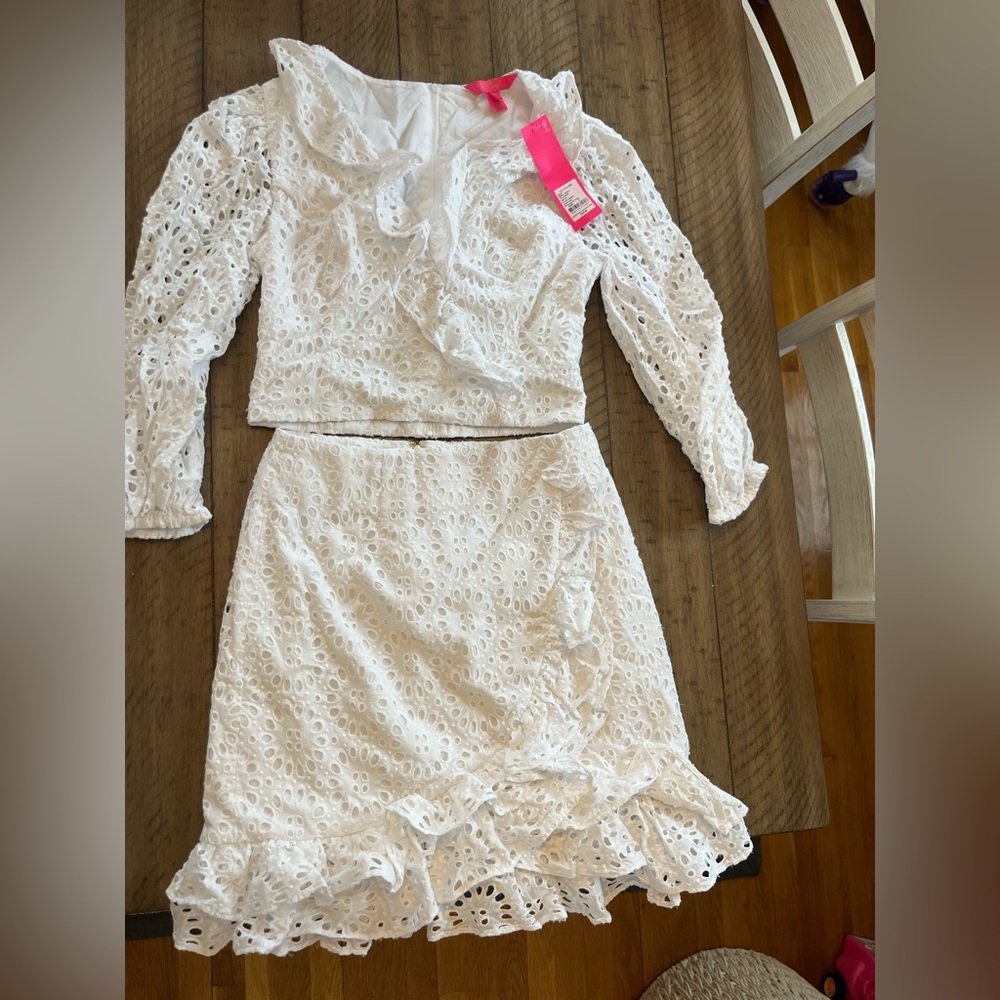 Lilly Pulitzer white eyelet Roca set, size 2, NWT, never worn